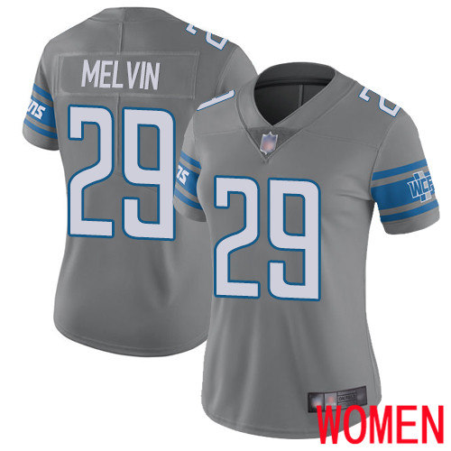 Detroit Lions Limited Steel Women Rashaan Melvin Jersey NFL Football 29 Rush Vapor Untouchable